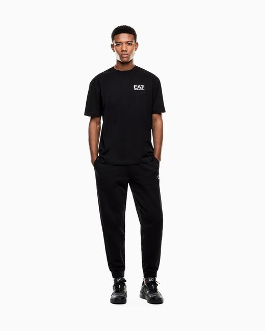 EA7 Black Visibility Cotton Jersey T-Shirt for men