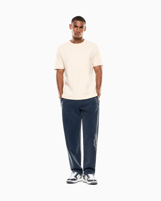 EA7 Blue Logo Series Pure Cotton Trousers for men