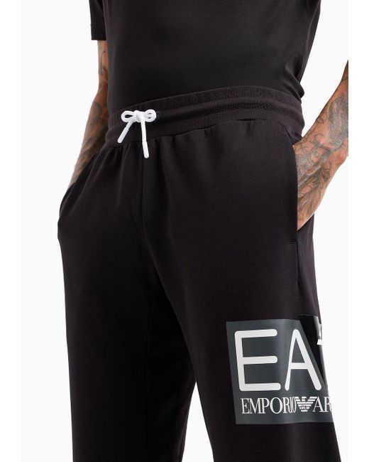 EA7 Black Visibility Cotton Joggers for men