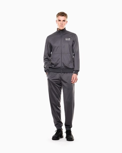 EA7 Blue Visibility Technical-Fabric Tracksuit for men