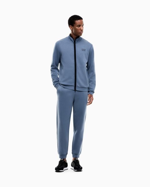 EA7 Blue Tracksuit Natural Ventus 7 Regular Fit Cotton Blend Jersey for men