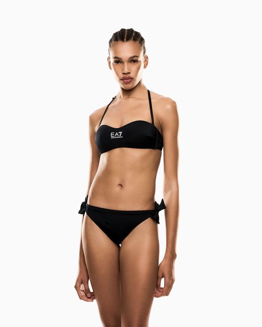 EA7 Black Logo Bandeau Bikini