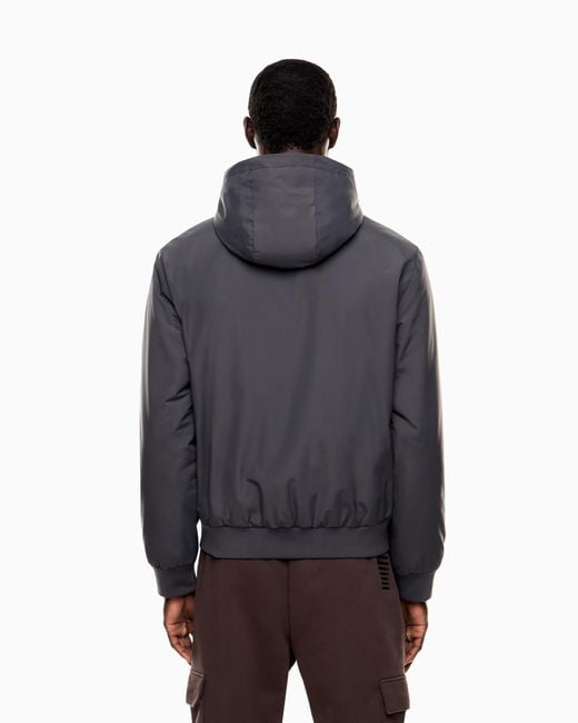 EA7 Core Identity Bomberjacke Mit Kapuze Aus Funktionsgewebe in Gray für Herren