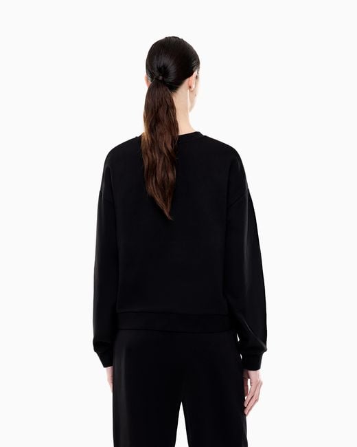 EA7 Black Logo Series Cotton Jersey Sweatshirt