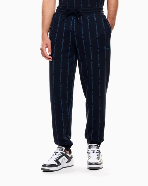 EA7 Blue Graphic Series Cotton-Blend Joggers for men