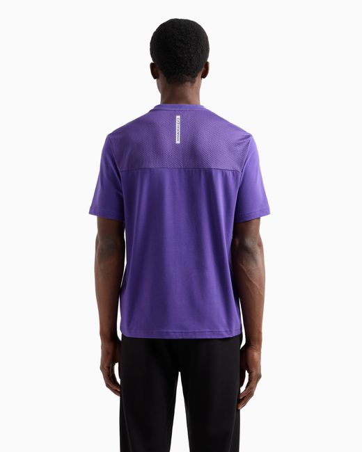 EA7 Purple Dynamic Athlete T-Shirt for men
