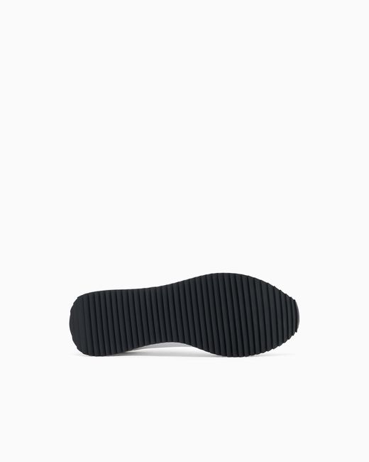 EA7 White Vintage Sneaker Aus Nylon Mit Wildledereinsätzen