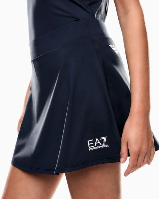 EA7 Blue Ventus7 Mini Skirt With Built-In Shorts Tennis Pro