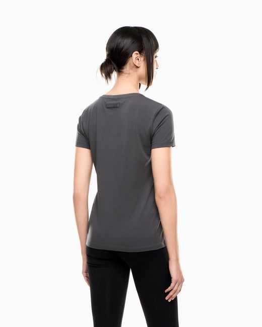 EA7 Gray Graphic Series Stretch-Jersey T-Shirt