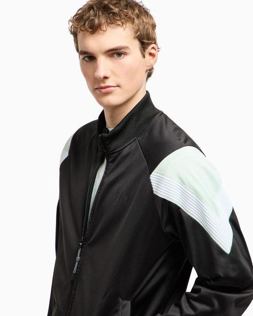EA7 Black 7 Lines Tracksuit for men