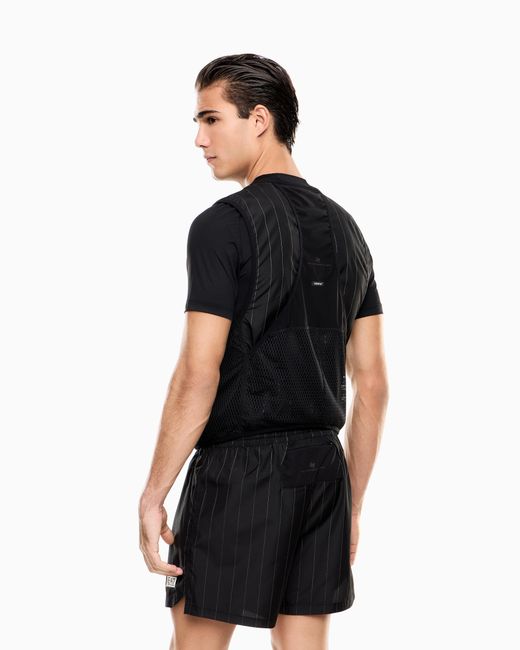 EA7 Black Dynamic Athlete Packable Gilet for men