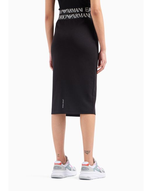 EA7 Black Dynamic Athlete Long Skirt In Asv Natural Ventus7 Technical Fabric