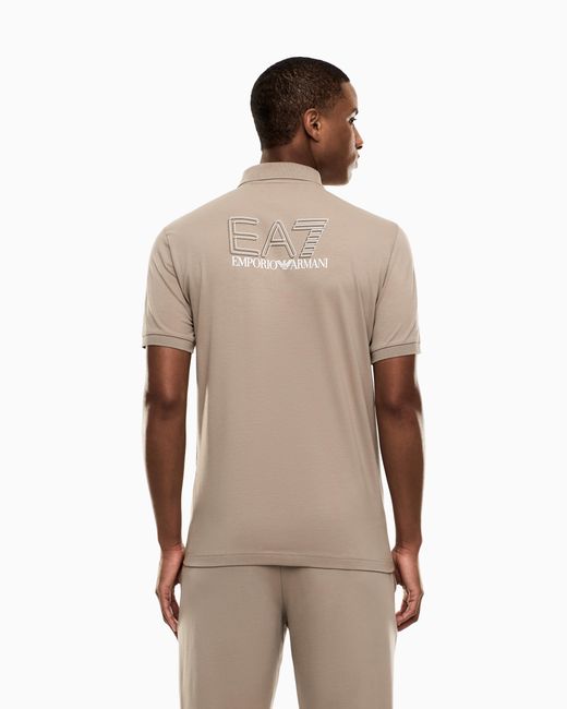 EA7 Gray Visibility Cotton Jersey T-Shirt for men