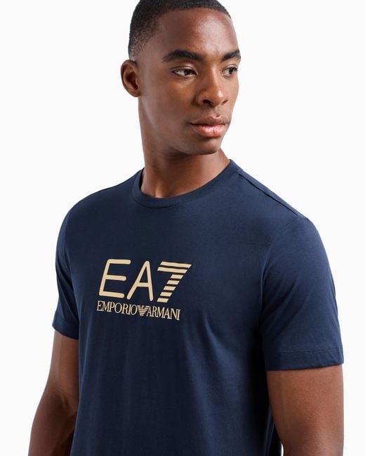 EA7 Blue Label Cotton Jersey Crew-Neck T-Shirt for men