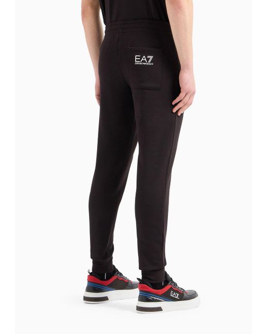 EA7 Logo Series Jogginghose Aus Baumwollmischgewebe in Black für Herren
