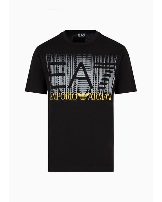 T-shirt Graphic Series In Cotone di EA7 in Black da Uomo