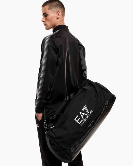 EA7 Black Train Core Large Gym Bag With Oversized Logo