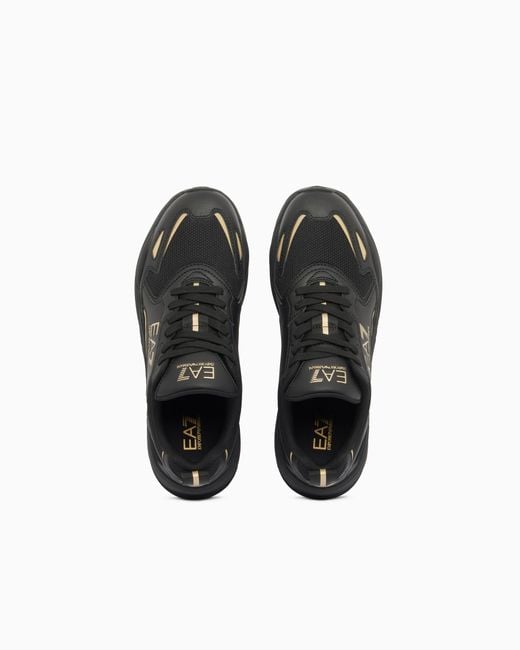 EA7 Black Sneakers Ace Runner New With Rubber Soles