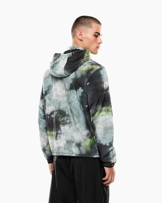 EA7 Green Dynamic Athlete Hooded Jacket for men