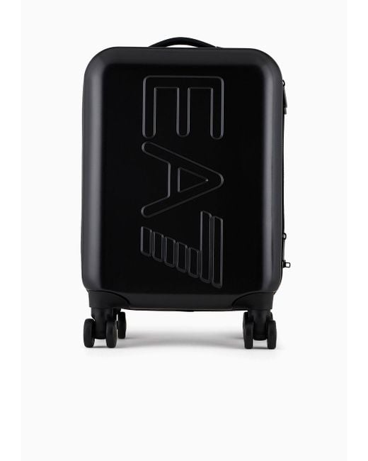 EA7 Black Abs Cabin Trolley With Oversized Logo