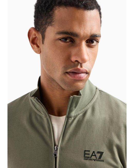 EA7 Green Core Identity Cotton Tracksuit With Logo for men
