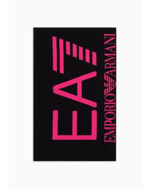 EA7 Pink Scarf With Oversized Logo