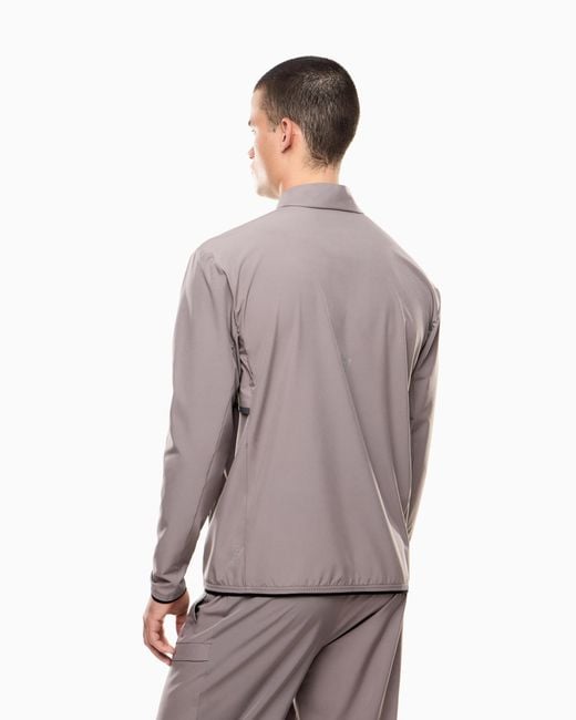 EA7 Brown Dynamic Athlete Zip-Up Sweatshirt for men