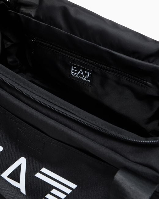 EA7 Black Train Core Small Gym Bag With Oversized Logo
