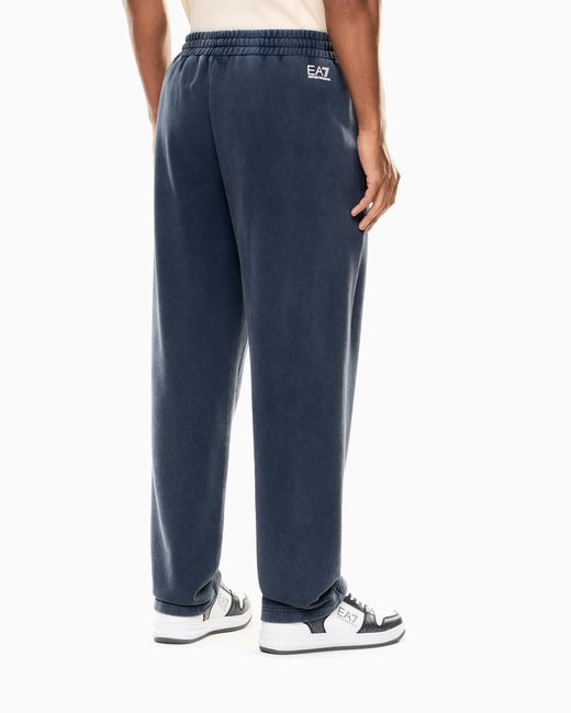 EA7 Blue Logo Series Pure Cotton Trousers for men