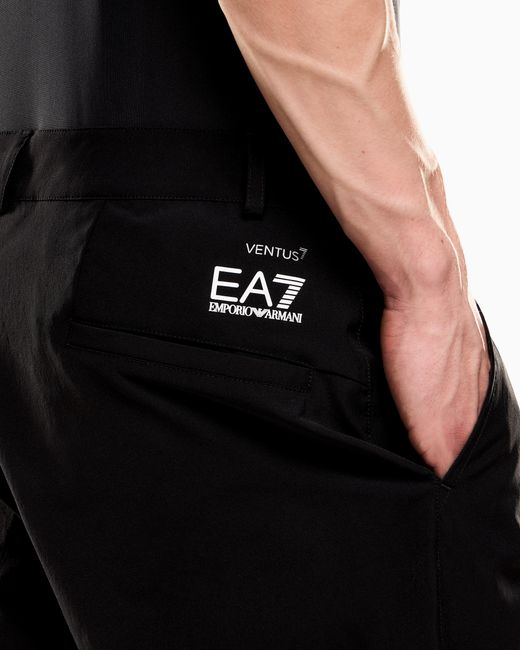 EA7 Black Slim Fit Bermuda Shorts for men