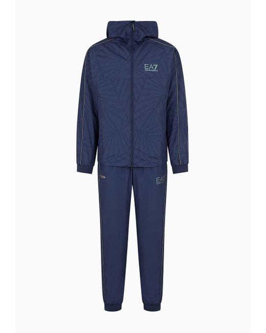 EA7 Blue Dynamic Athlete Printed Tracksuit In Ventus7 Technical Fabric for men