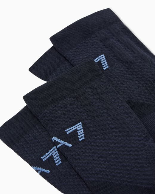 EA7 Blue Ankle Socks With Reinforced Heel New Running Socks 2/Pack