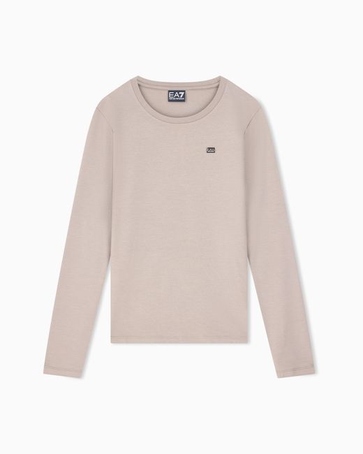 EA7 White Crew Neck T-Shirt