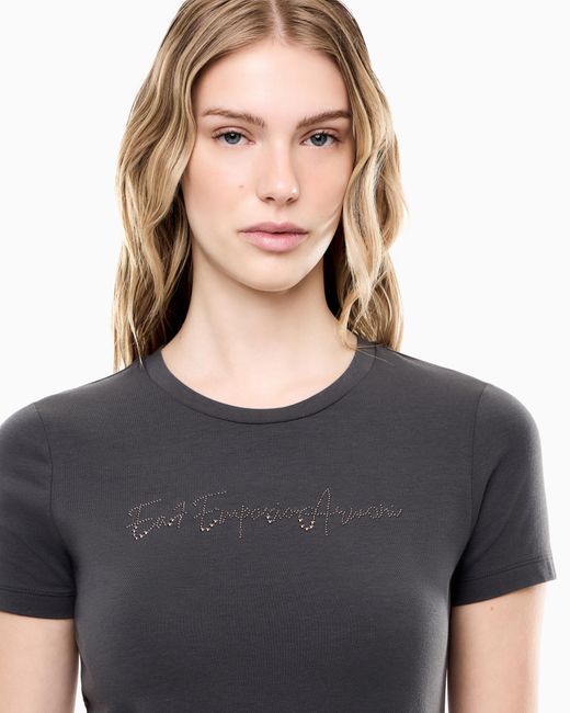 EA7 Black Slim-Fit T-Shirt Logo Series