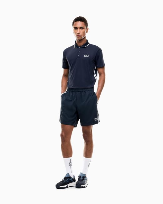 EA7 Blue Polo Shirt Tennis Pro Regular Fit With Ventus7 Technology for men