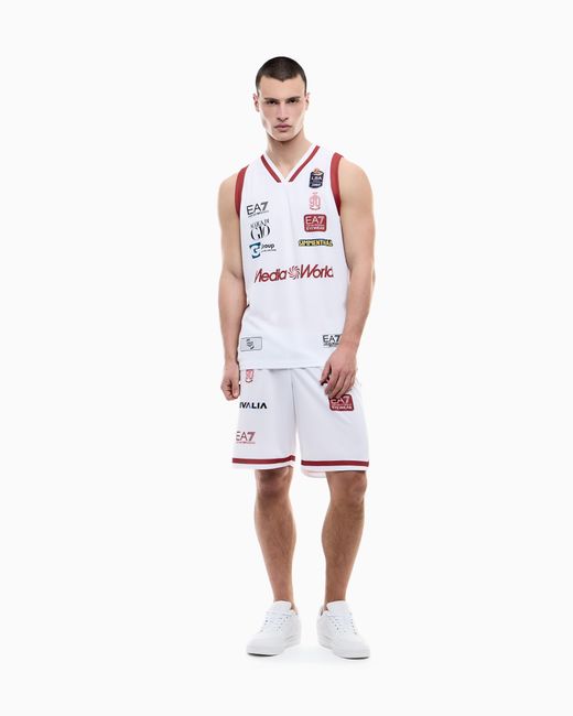 EA7 White Olimpia Milano Championship 25/26 Replica Shorts for men