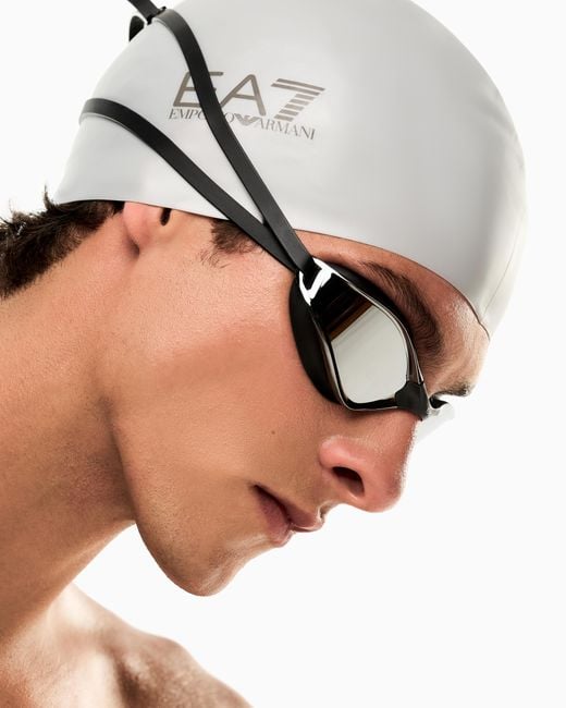 EA7 White Schwimmbrille Mit -Logo