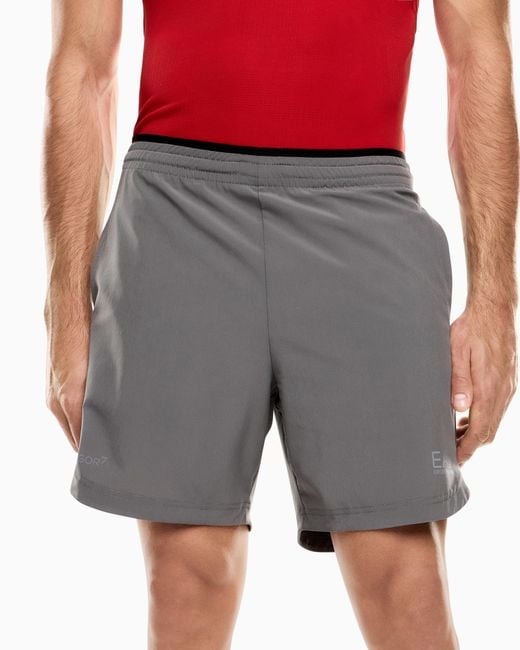 EA7 Gray Shorts Vigor 7 Regular Fit 2-In-1 for men
