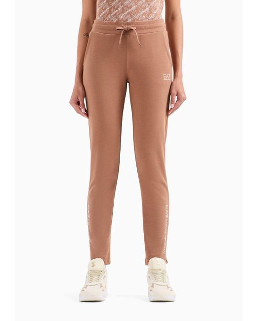EA7 Brown Cotton Shiny Trousers