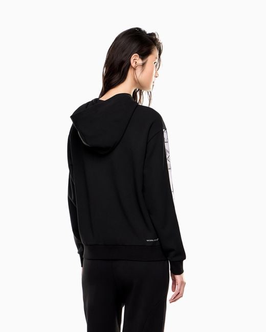 EA7 Black Dynamic Athlete Hooded Sweatshirt
