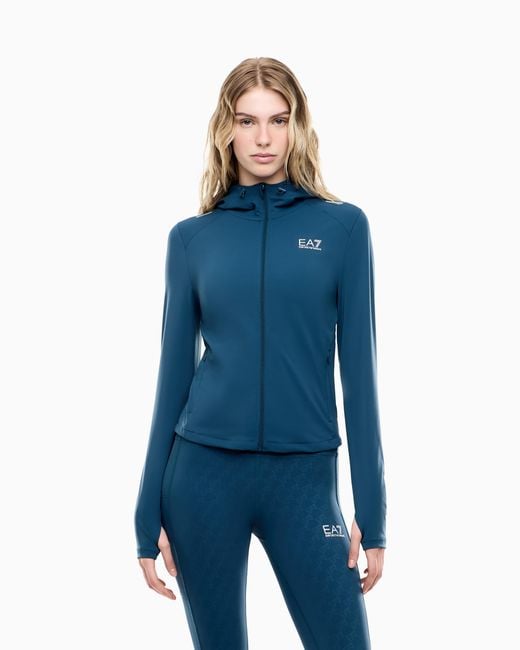 EA7 Blue Slim-Fit Full-Zip Hoodie Ventus7