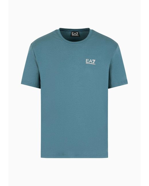 T-shirt Girocollo Logo Series Unisex In Cotone di EA7 in Blue
