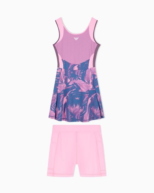 EA7 Purple Dress Tennis Pro Slim Fit Jersey With Elastane
