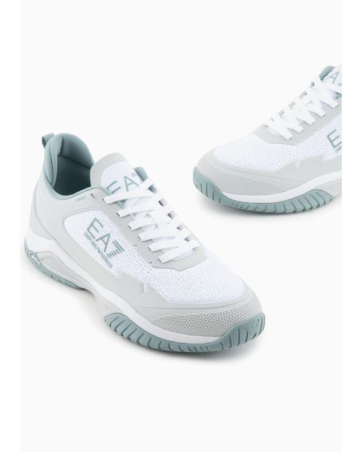 EA7 White Tennis Hard Sneakers
