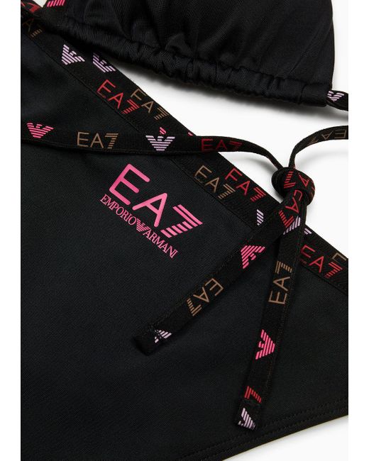 EA7 Black Asv Triangel-bikini Mit Logo