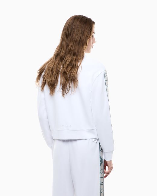 EA7 White Dynamic Athlete Zip-Up Sweatshirt