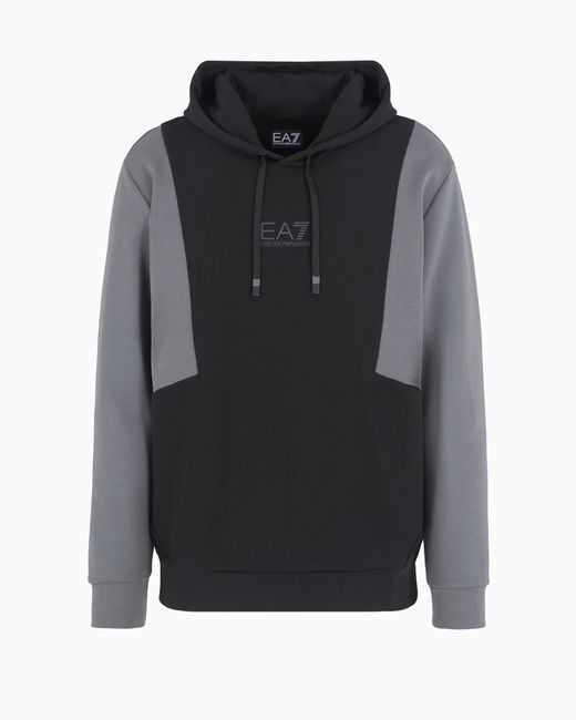 Felpa Con Cappuccio Athletic Colour Block di EA7 in Gray da Uomo