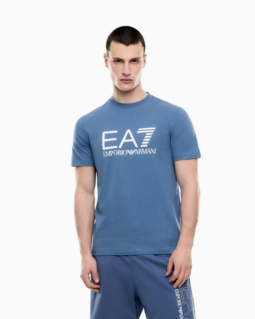 EA7 Blue Slim-Fit T-Shirt Core Identity for men
