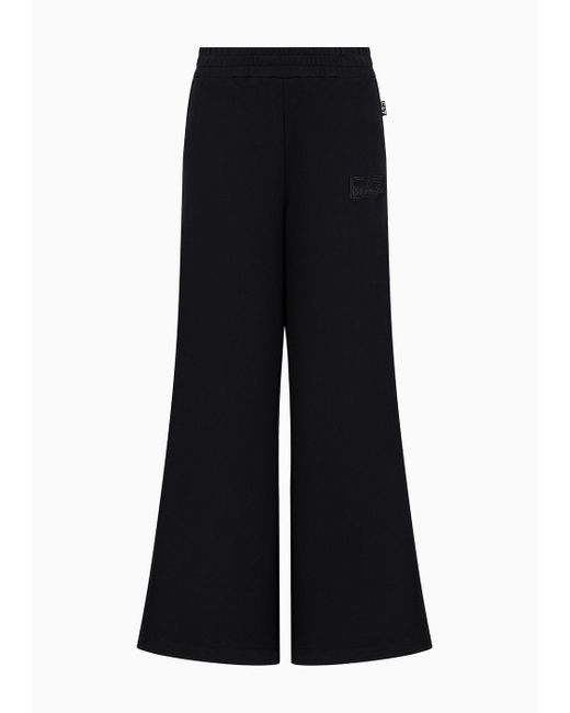 EA7 Black Graphic Series Wide Trousers In Asv Organic Cotton