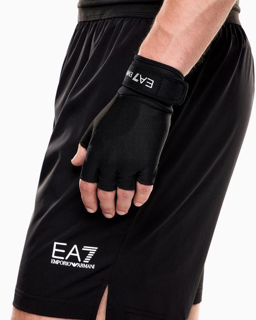 EA7 Black Dynamic Athlete Gym Gloves